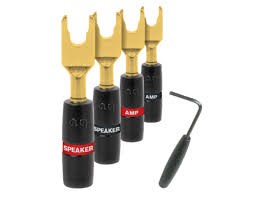 Aanbieding AudioQuest Suregrip 300 Spade gold 4 st Connectors