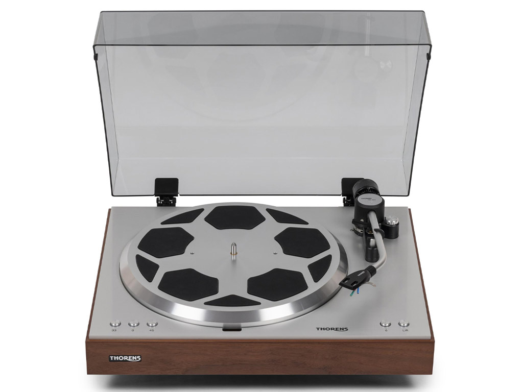 Aanbieding Thorens TD 404 DD platenspeler eiken